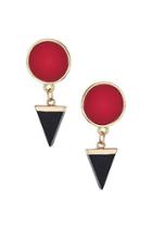 Topshop Circle And Triangle Drop Stud Earrings