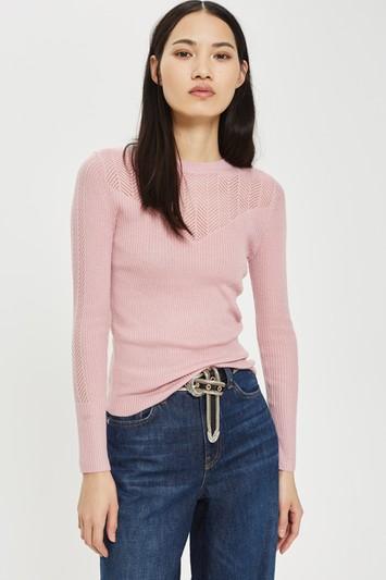 Topshop Pointelle Detail Top