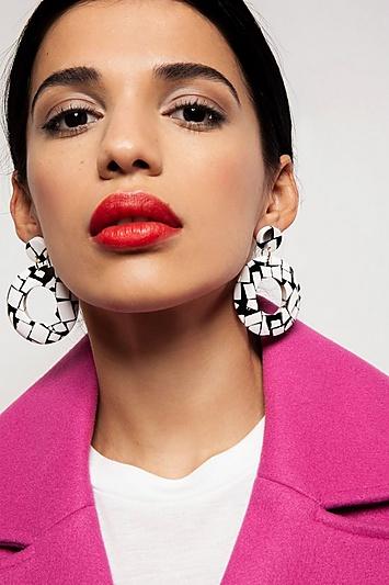 Topshop Mono Resin Disc Drop Earrings