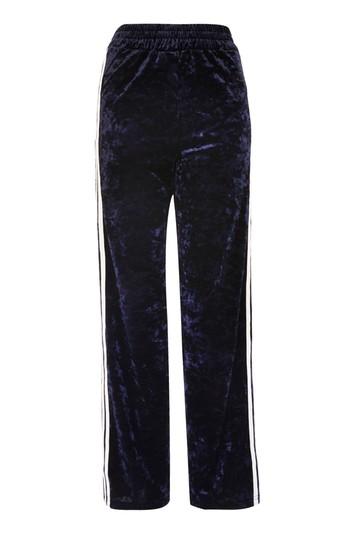 Topshop Velvet Side Striped Track Pants