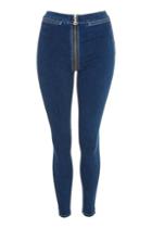 Topshop Moto Indigo Zip Through Joni Jeans