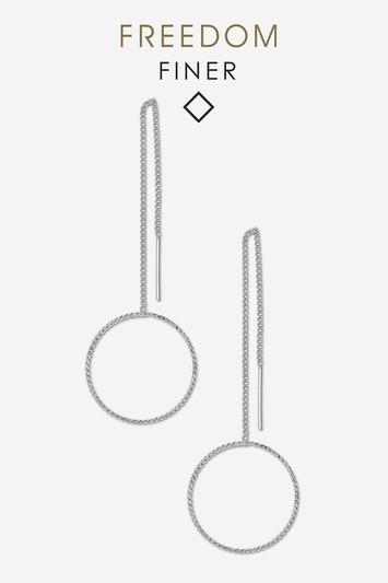 Topshop Finer Chain Hoop Earrings