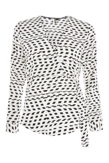 Topshop Aztec Print Wrap Top
