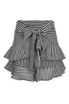 Topshop Stripe Ruffle Tie Mini Skirt