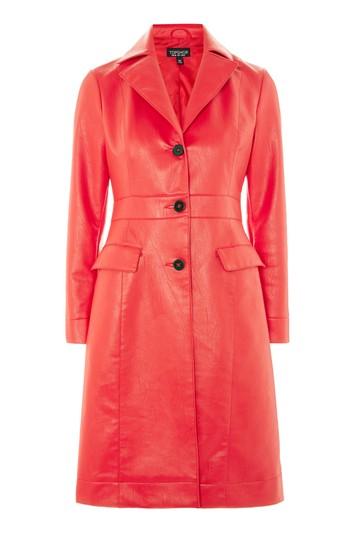Topshop Faux Leather Coat