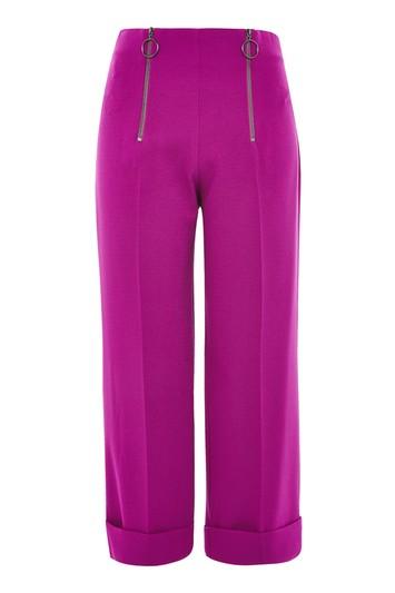 Topshop Tall Double Zip Cropped Wide Leg Pants