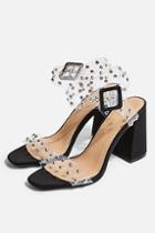Topshop Strike Black Stud Sandals