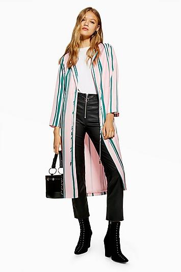 Topshop Petite Stripe Duster Coat