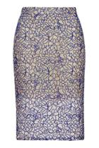 Topshop Petite Cord Lace Pencil Skirt