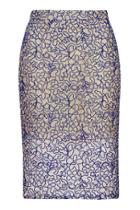 Topshop Petite Cord Lace Pencil Skirt