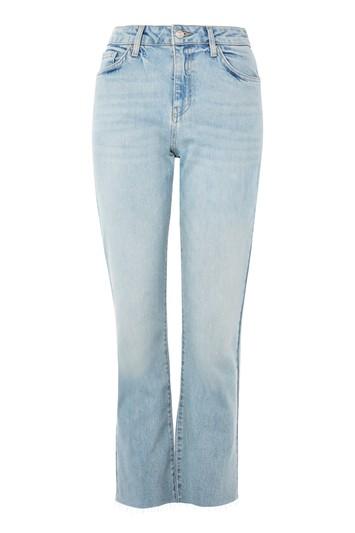 Topshop Moto Bleach Cropped Kick Flare Dree Jeans