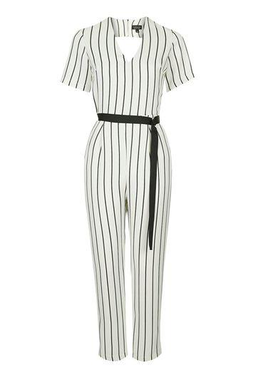 Topshop Striped Tapered Jumpsuit