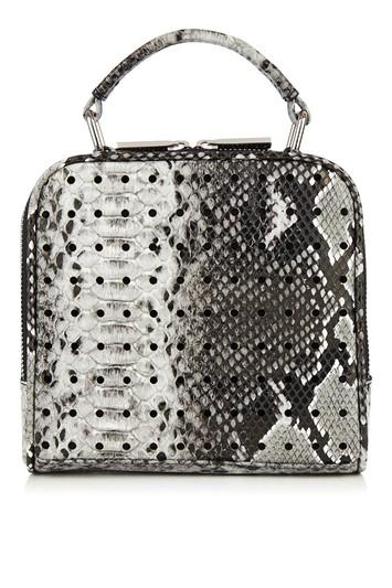 Topshop *holey Snake Print Crossbody Bag