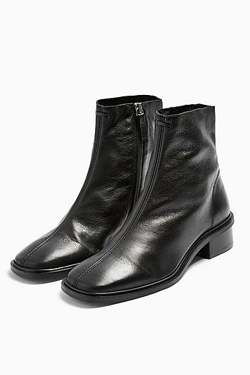 Topshop Arrow Black Flat Boots