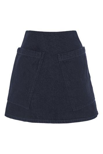 Topshop *a Line Denim Skirt By Waven