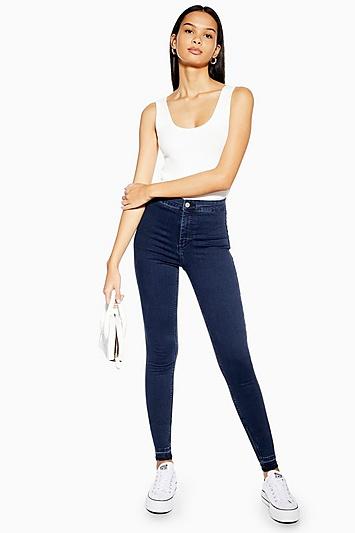 Topshop Indigo Let Hem Joni Jeans