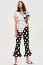 Topshop Mixed Spotted Wrap Top