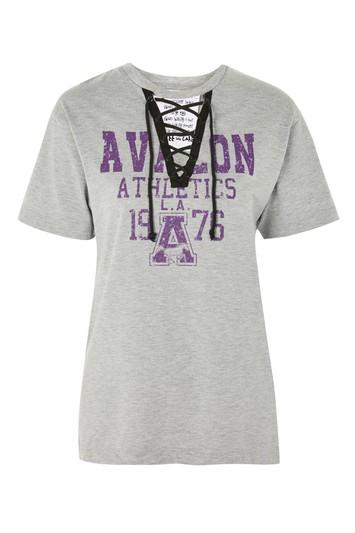 Topshop Lace Down Sports Choker T-shirt By Tee & Cake