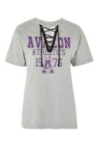 Topshop Lace Down Sports Choker T-shirt By Tee & Cake