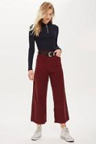 Topshop Plum Cropped Wide Leg Jeans