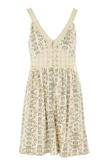 Topshop Crochet Printed Sundress
