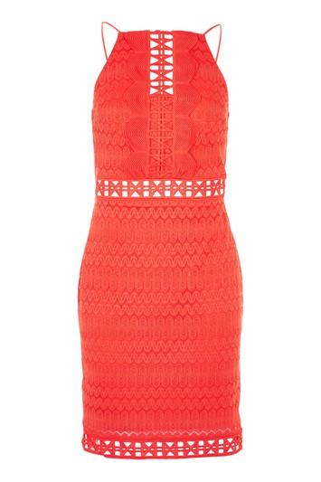 Topshop Crochet Lace Trim Mini Dress