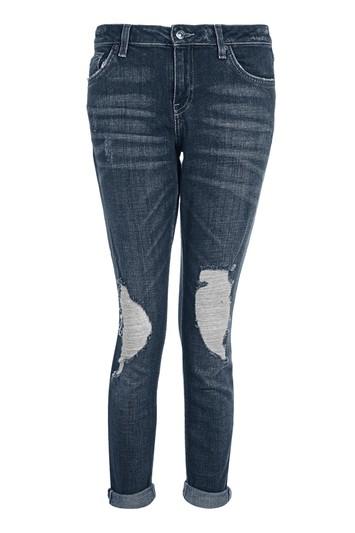 Topshop Petite Blackened Rip Lucas Jeans
