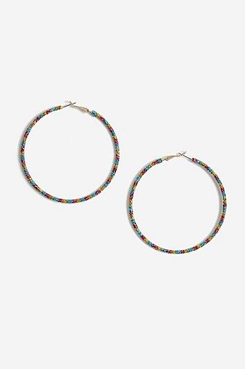 Topshop Metallic Thread Wrap Hoop Earrings