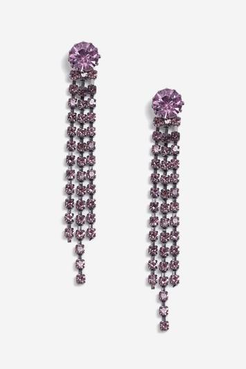 Topshop Purple Rhinestone Cupchain Earrings