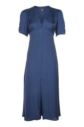 Topshop Jaquard Spot Midi Tea Dress