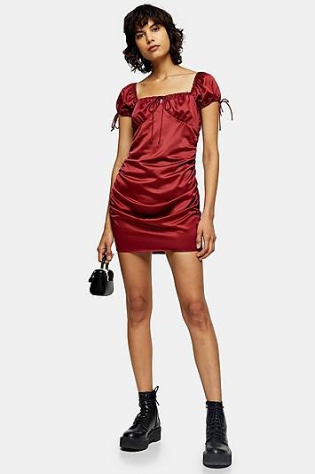 Topshop Gypsy Satin Mini Dress