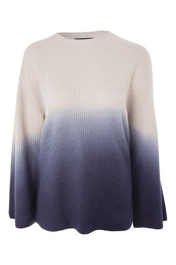 Topshop Dip Dye Wide Sleeve Jumper