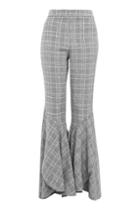 Topshop Checked Super Flare Trousers