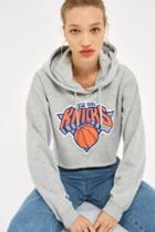 Topshop Knicks Crop Hoodie By Unk X Topshop