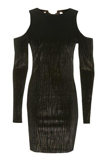 Topshop Petite Scoop Tie Back Velvet Dress