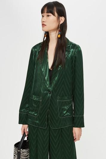 Topshop Chevron Contrast Stitch Jacket
