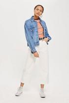 Topshop Tall White Cropped Wide Leg Jeans
