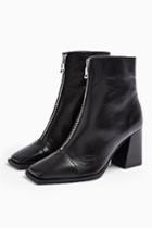 Topshop Heidi Black Zip Boots