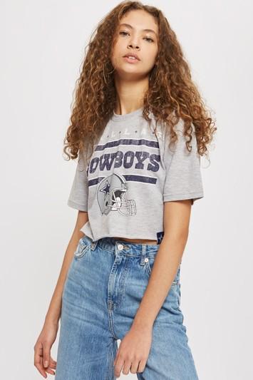 Topshop Petite 'cowboys' Logo Crop T-shirt