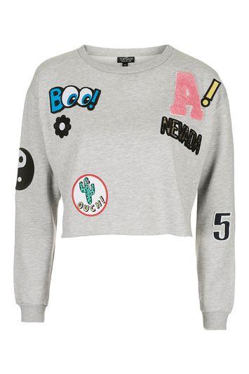 Topshop Petite Badged Sweatshirt