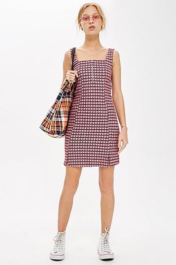 Topshop Check Mini Pinafore