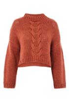 Topshop Cable Knitted Crop Jumper By Native Youth