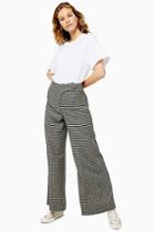 Topshop *wide Leg Check Trousers By Boutique