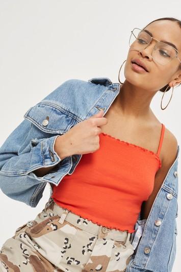 Topshop Riley Lettuce Camisole Top