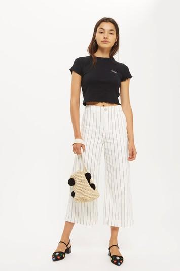 Topshop 'darling' Motif Lettuce Crop T-shirt