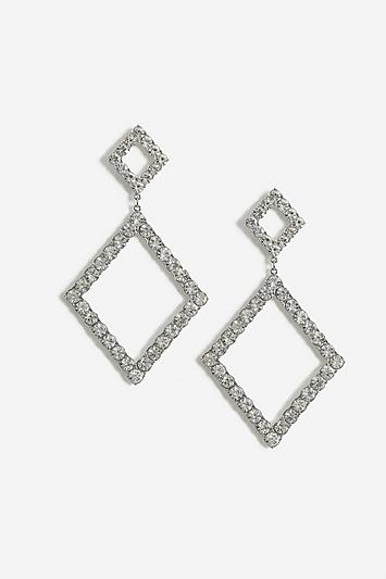 Topshop Crystal Diamond Drop Earrings