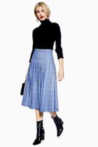Topshop Check Pleated Skirt By Norr