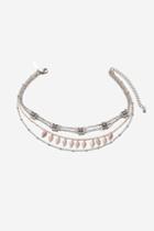 Topshop Rose And Leaf Chain Choker Necklace