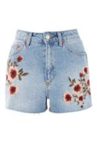 Topshop Moto Blossom Embroidered Mom Jeans