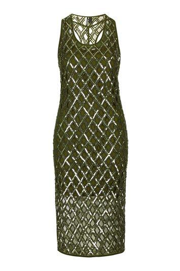 Topshop Limited Edition Embellished Midi Dress